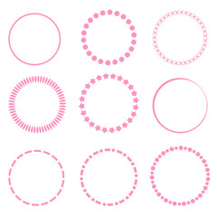 Vector set calligraphic pink circles decorative round frames collection
Related tags
