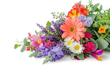 Bouquet of daisy petals. isolated on a white background