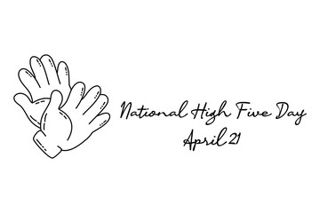 line art of National High Five Day good for National High Five Day celebrate. line art. illustration.