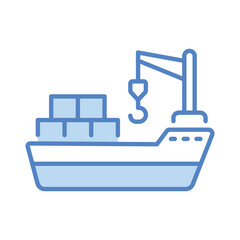 Cargo Ship icon editable stock vector illustration