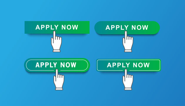 Apply now button icon design, isolated on white background, vector illustration