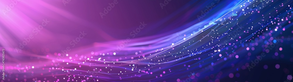 Aufkleber a picture of a violet and blue gradient of flow and liquid with shiny small particles and sparkes, a