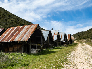 Walking past old granaries on the Lycian Way, Berzigan, Turkey