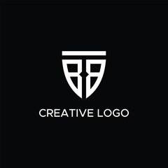 BTB creative logo with shield concept,vector