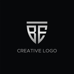 BTE creative logo with shield concept,vector