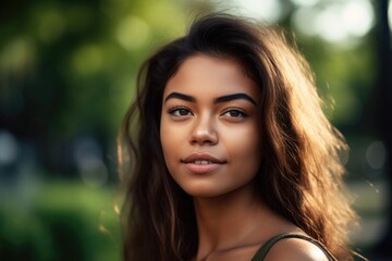 shot of an attractive young woman out and about at the park - obrazy, fototapety, plakaty