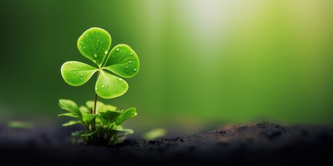 Patrick day with four leaf background
