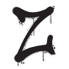 Vector graffiti spray paint alphabet Z in isolated background