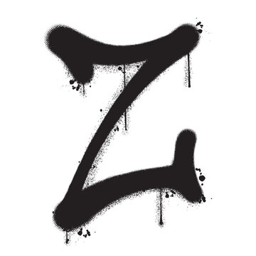 recommend clip art: Vector graffiti spray paint alphabet Z in isolated background