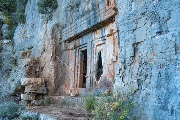 The Lycian tombs on the Lycian Way, Kaş, Turkey
