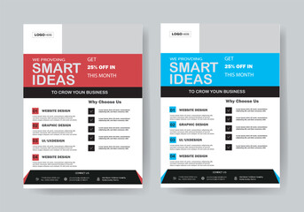 buseiness flyer template 2 color design