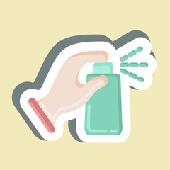 Sticker Disinfection. suitable for flu symbol. simple design editable. design template vector. simple illustration