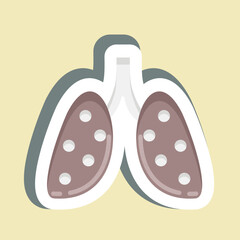 Sticker Pneumonia. suitable for flu symbol. simple design editable. design template vector. simple illustration