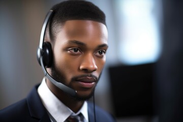 portrait of a confident young call centre agent working in an office - obrazy, fototapety, plakaty