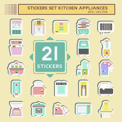 Sticker Set Kitchen Appliances. suitable for Kitchen Sets symbol. flat style. simple design editable. design template vector. simple illustration