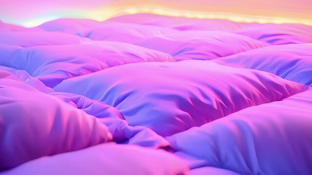 A closeup of the plush fabric covering the mattress pad featuring soft insulating material to in warmth.