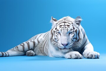 a white tiger lying down