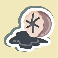 Sticker Nutmeg. suitable for Nuts symbol. simple design editable. design template vector. simple illustration