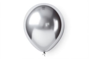 balloon silver shiny color inflatable festival, isolated on white background