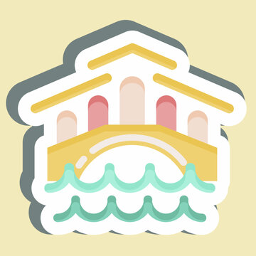 recommend clip art: Sticker Venice. suitable for education symbol. simple design editable. design template vector. simple illustration