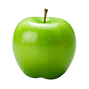 illustration of green apple, Isolated on transparent PNG background, Generative ai