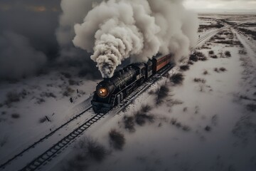 a train with smoke coming out of it