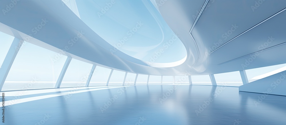 Aufkleber a detailed image showing a close-up view of a large room with a wide panoramic window offering a cle