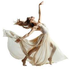 A young beautiful dancer posing on an isolated white background. With clipping path