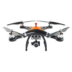 Ar Drone Flying Remote Control with Action Camera. Isolated on a white background. 3D visualization. With clipping path
