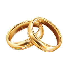 vector gold wedding rings isolated on white. With clipping path