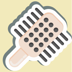 Sticker Hair Brush. suitable for Barbershop symbol. simple design editable. design template vector. simple illustration