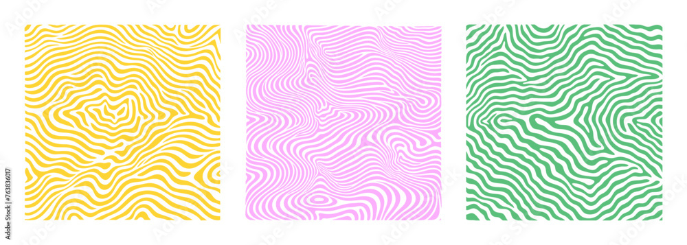 Aufkleber groovy psychedelic y2k style swirl background flat style design vector illustration. distorted, twis