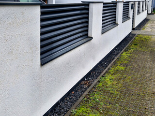 Terrace fencing, railings of metal pipes filled with steel cables cable mesh. fencing wire...