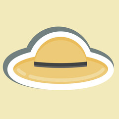 Sticker Hat. suitable for Summer symbol. simple design editable. design template vector. simple illustration