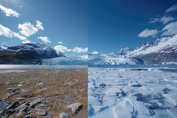 Climate change melting glaciers faster professional photography