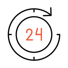 24 Hours icon editable stock vector illustration
