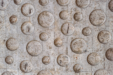 Abstract texture, Concrete background with a pattern of circles, different size circles on an...