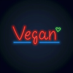 banner with the spelling of the word vegan.