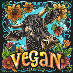 banner with the spelling of the word vegan.