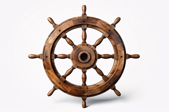 a wooden steering wheel with spokes