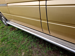 metal thresholds on the vehicle will help when getting into the passenger van. must have...