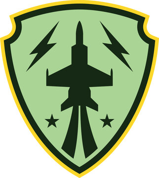 Retro air force chevron. Military green badge