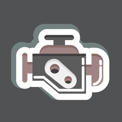 Sticker Engine Warning. suitable for Automotive symbol. simple design editable. design template vector. simple illustration