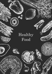 Healthy Food. Hand-drawn illustration of Food. Ink. Vector	 - 763841444