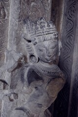 Elaborate and precise carvings in sculptures are intricate works of art created from a diverse range of materials, showcasing enchanting shapes and textures at khajuraho group of monuments, India