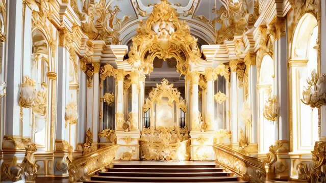 White decorated baroque hall
