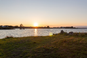 Fototapeta premium sunset over the river