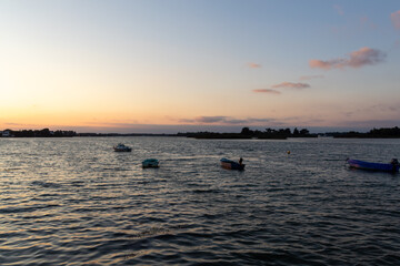 Fototapeta premium sunset over the river