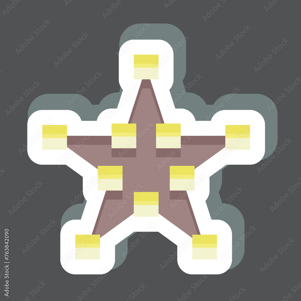 Poster Sticker Draw Star. related to Graphic Design Tools symbol. simple design editable. simple illustration. simple vector