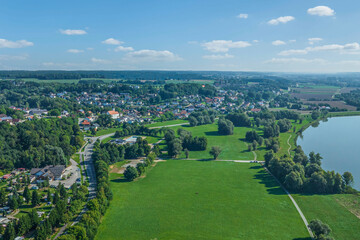 Das Vilstal rund um den Vilstalsee in Niederbayern im Luftbild